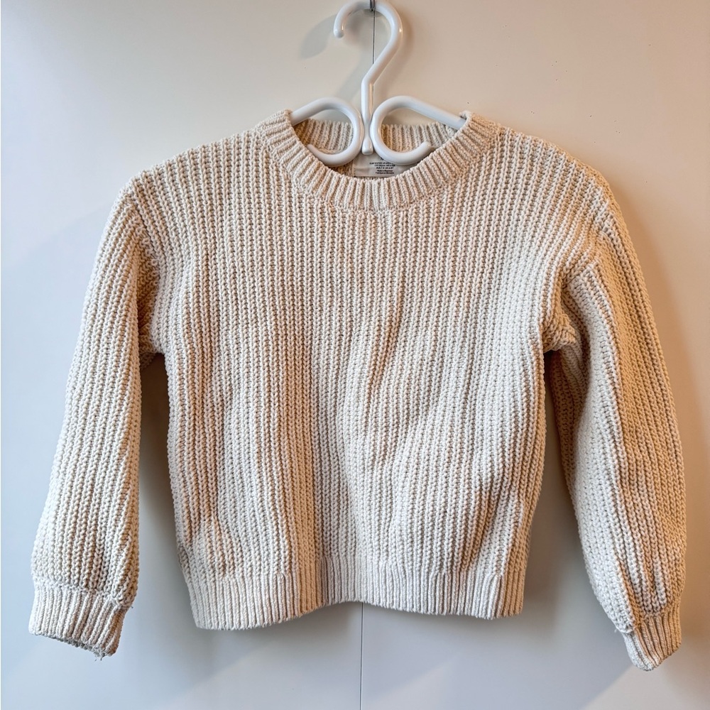 H&M Cream Ribbed Knit Sweater